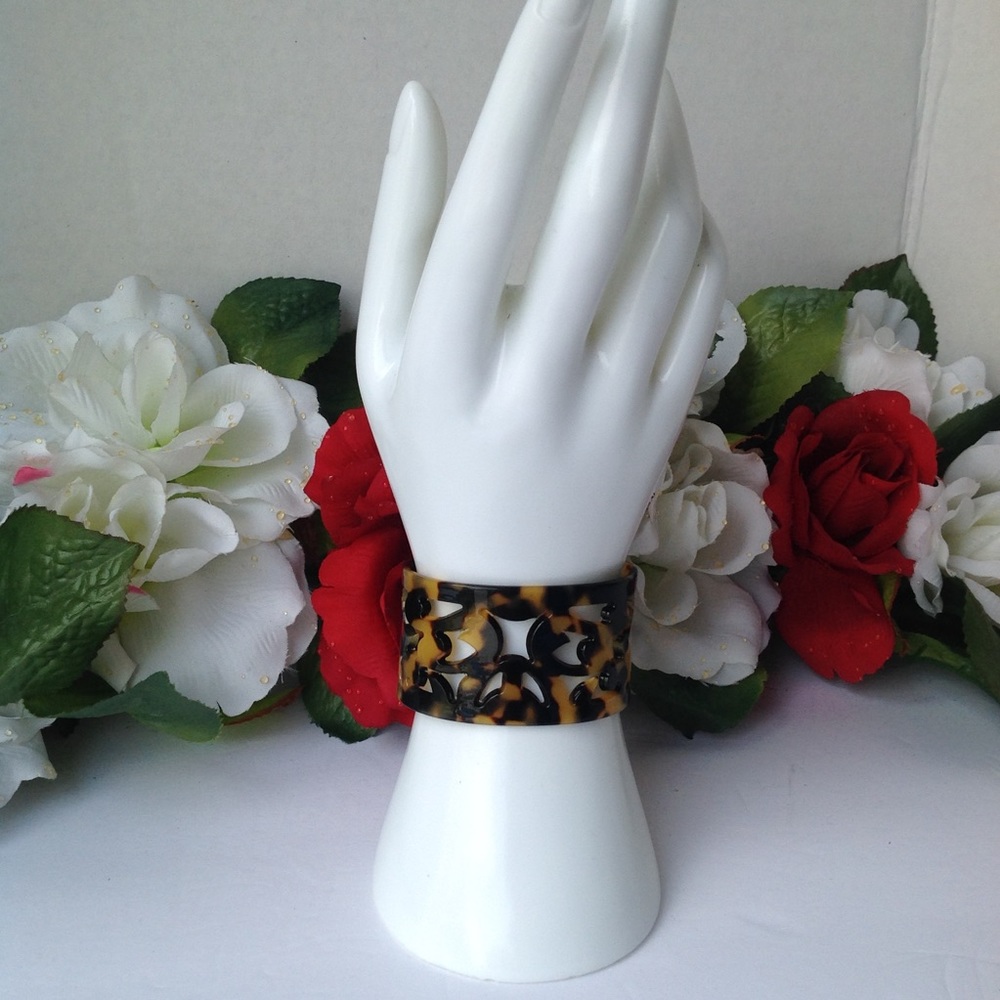 Cuff Bangle Tortoiseshell Leopard Print Bracelet